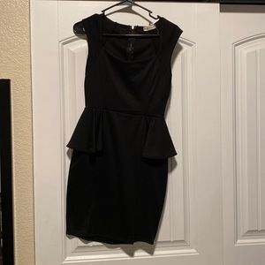 Black peplum dress